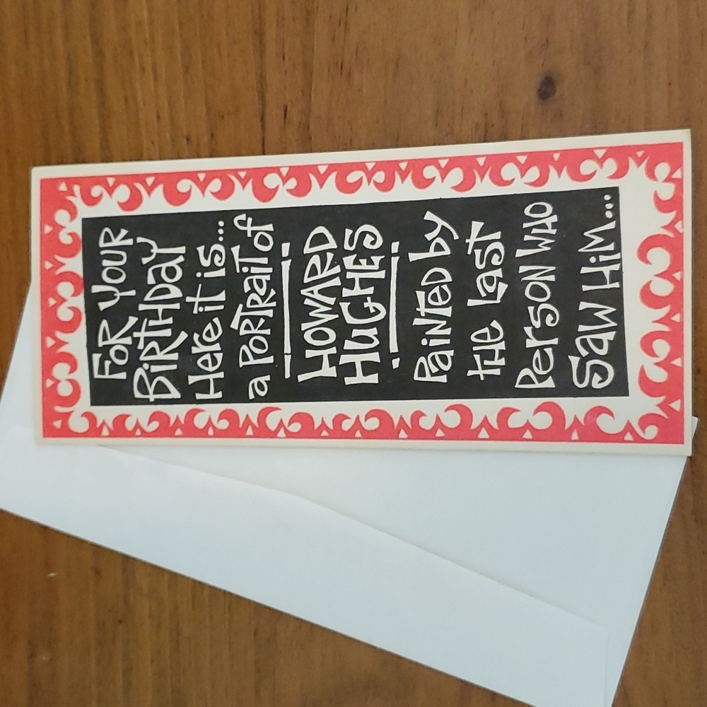 Unused Vintage 1972 "Howard Hughes" Birthday Card (GiGi Cards GALLANT) w/Envelop